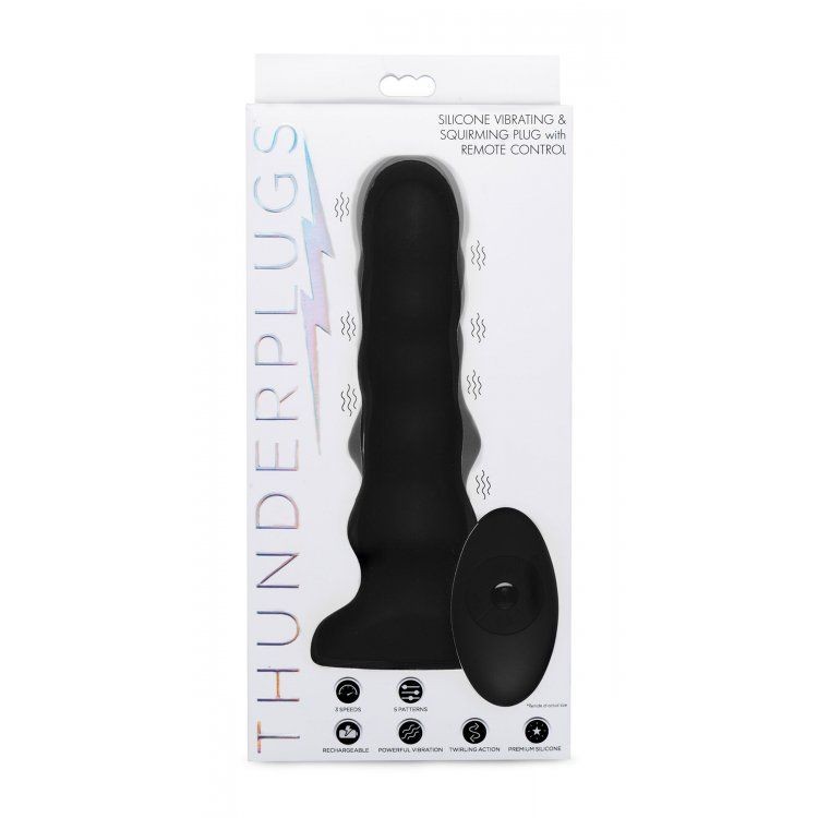 Черный вибратор с волнообразным движением Silicone Vibrating & Squirming Plug with Remote Control - 19,5 см. Черный вибратор с волнообразным движением Silicone Vibrating & Squirming Plug with Remote Control - 19,5 см.