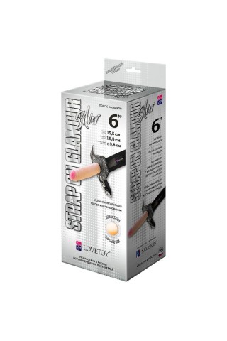 Пояс-трусики с насадкой Glamour Silver - 15,5 см.