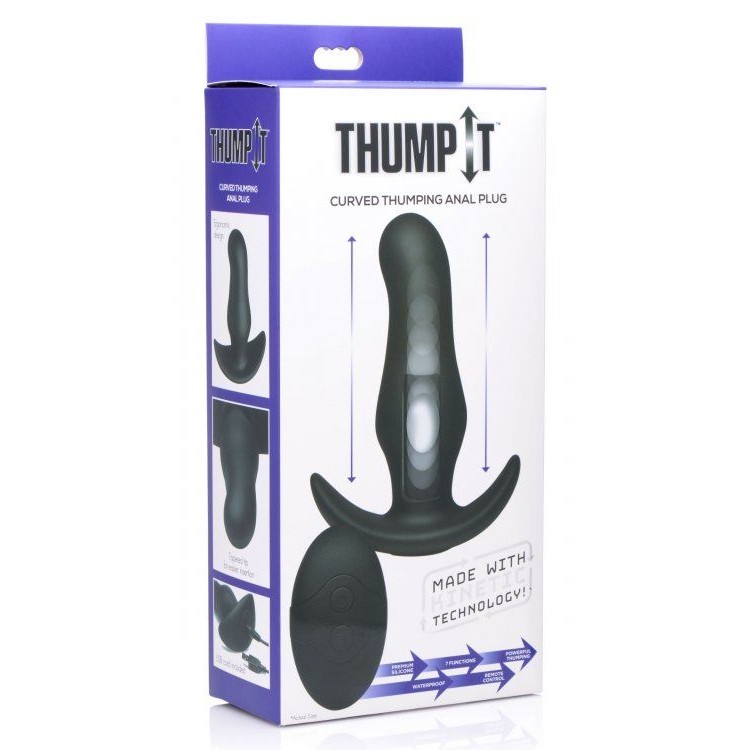 Черная анальная вибропробка Kinetic Thumping 7X Prostate Anal Plug - 13,3 см.