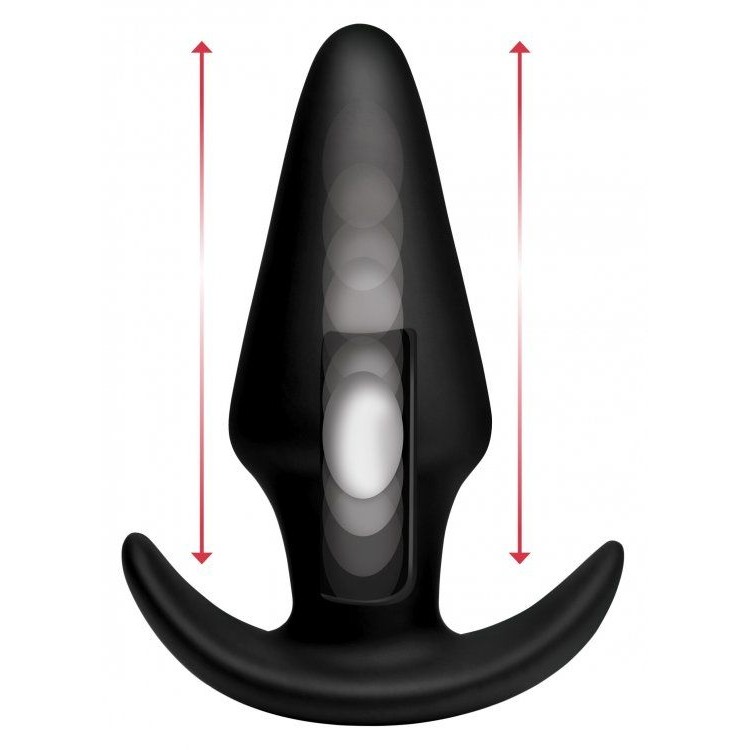 Черная анальная вибропробка Kinetic Thumping 7X Large Anal Plug - 13,3 см.