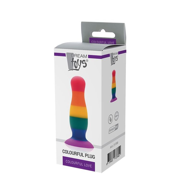 Разноцветная анальная пробка COLOURFUL PLUG - 12,5 см. Разноцветная анальная пробка COLOURFUL PLUG - 12,5 см.