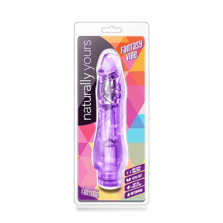 Фиолетовый вибратор-реалистик Fantasy Vibe - 22,8 см. Фиолетовый вибратор-реалистик Fantasy Vibe - 22,8 см.