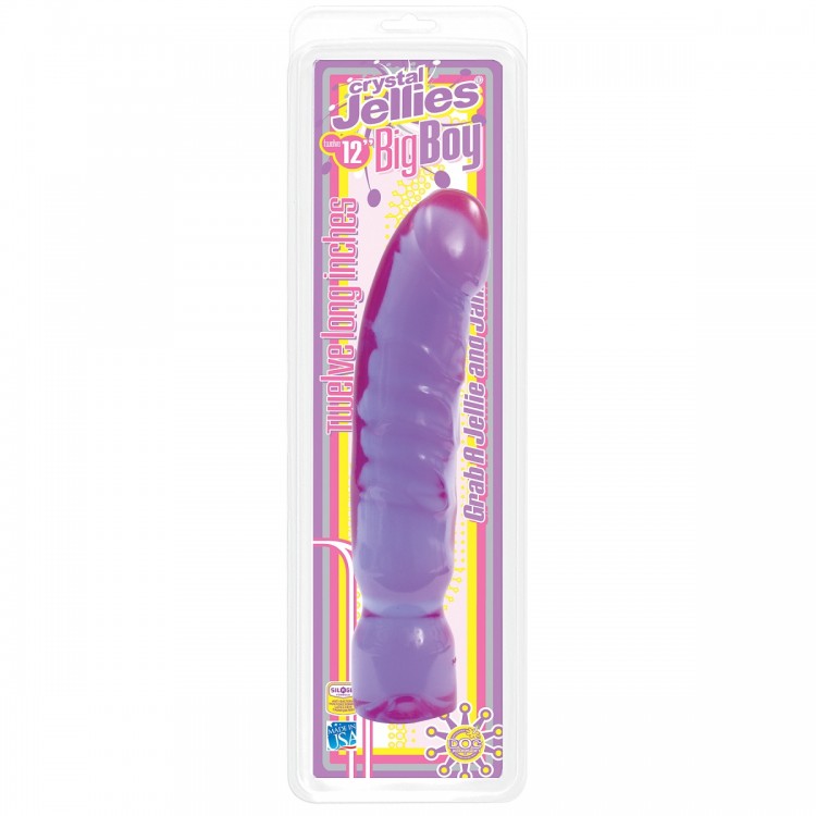 Фиолетовый фаллоимитатор Big Boy Dong Crystal Purple Jellie - 29,5 см.