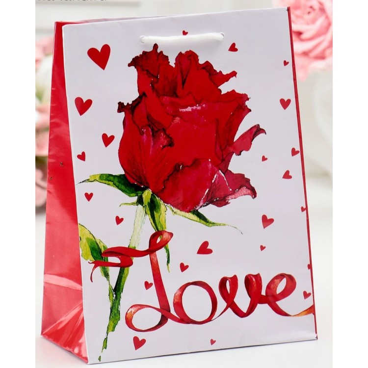 Подарочный пакет "Love" - 15 х 12 см.