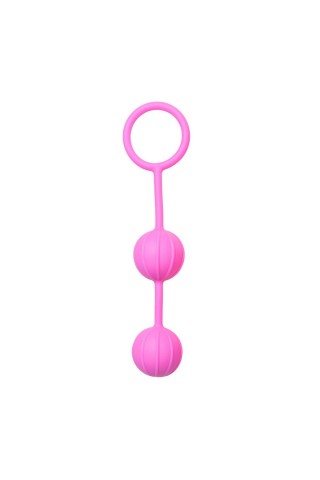 Розовые вагинальные шарики с ребрышками Roze Love Balls