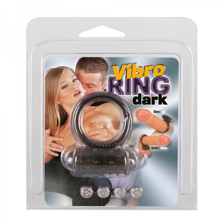 Дымчатое эрекционное виброкольцо Vibro Ring Dark Дымчатое эрекционное виброкольцо Vibro Ring Dark