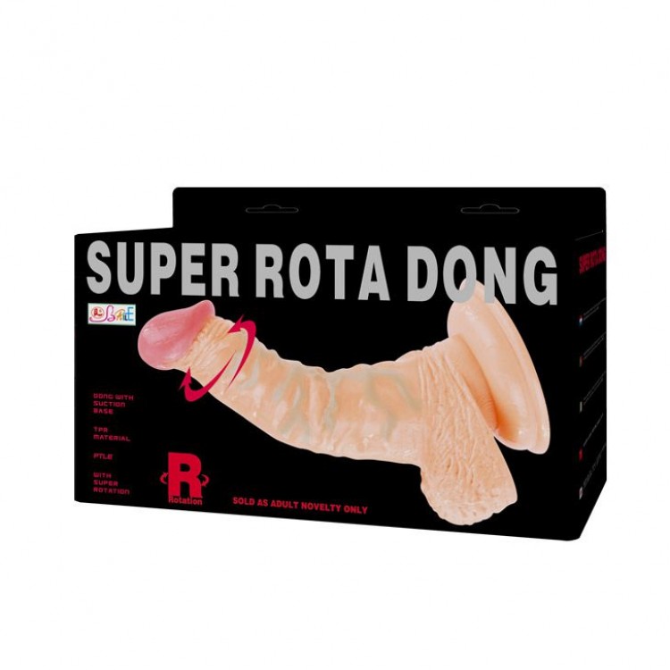 Реалистичный ротатор на присоске Super Rota Dong - 21 см.