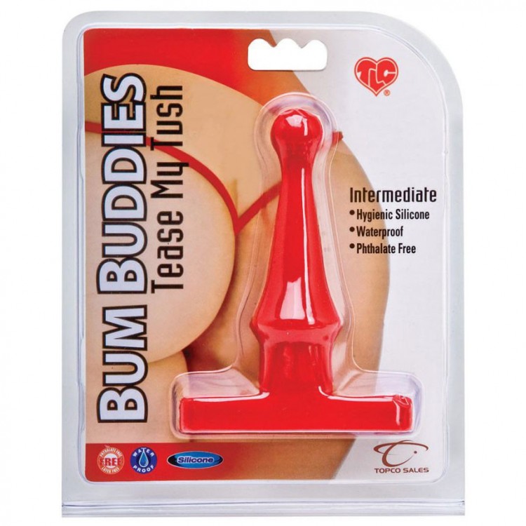 Красная анальная пробка Bum Buddies Tease My Tush, Intermediate Silicone Anal Plug - 12 см. Красная анальная пробка Bum Buddies Tease My Tush, Intermediate Silicone Anal Plug - 12 см.