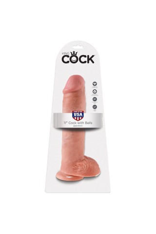 Реалистичный фаллоимитатор на присоске 11 Cock with Balls - 28 см.