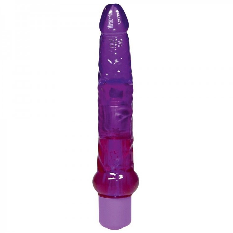 Фиолетовый гелевый анальный вибратор Jelly Anal - 17,5 см.