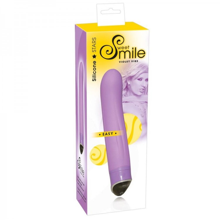 Фиолетовый вибратор Smile Easy - 22 см.