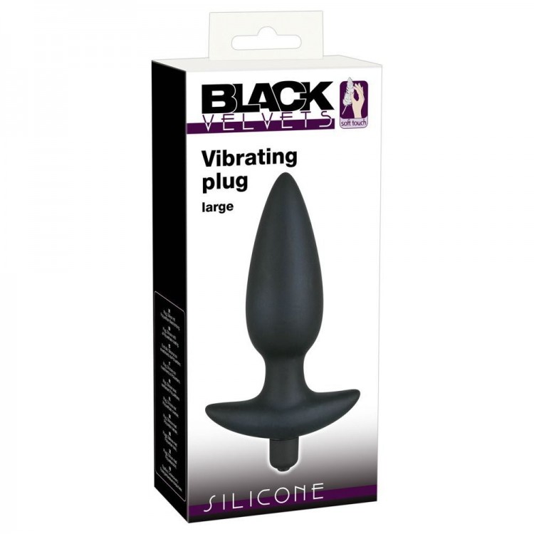Чёрная анальная вибровтулка Black Velvet с 5 скоростями - 12 см.