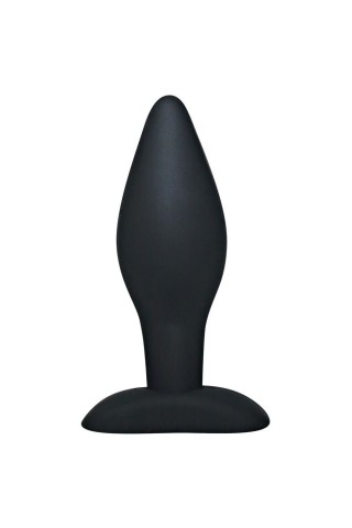 Чёрный анальный стимулятор Silicone Butt Plug Large - 12 см.