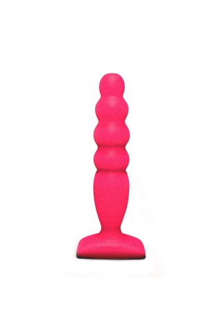 Розовый анальный стимулятор Large Bubble Plug - 14,5 см.