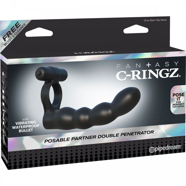 Эрекционное кольцо для двойного проникновения Posable Partner Double Penetrator
