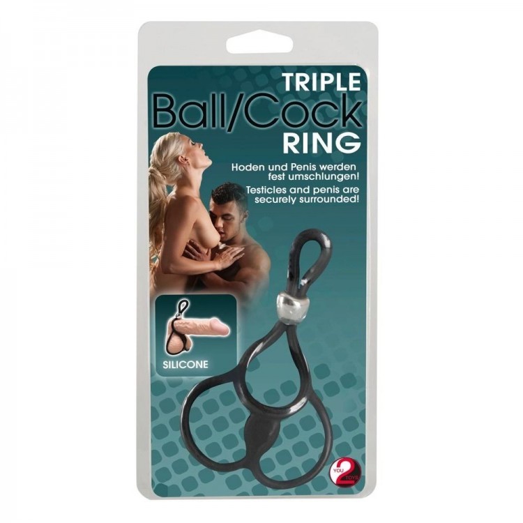 Лассо с подхватом мошонки Triple Ball-und Cockring