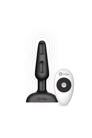 Чёрная анальная вибропробка с 3 источниками вибрации TRIO REMOTE CONTROL PLUG BLACK - 13,5 см.