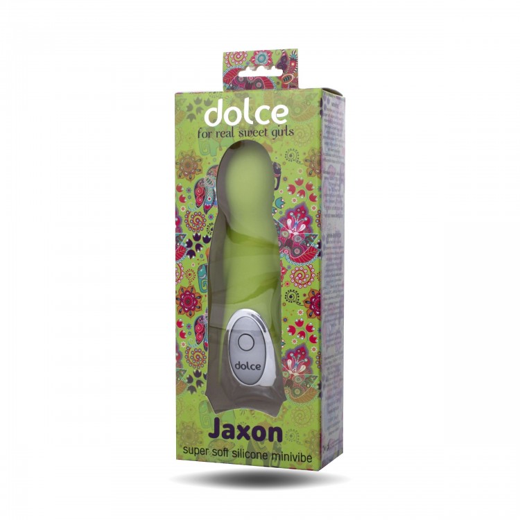 Нежно-зелёный вибратор Dolce Jaxon - 12,5 см.