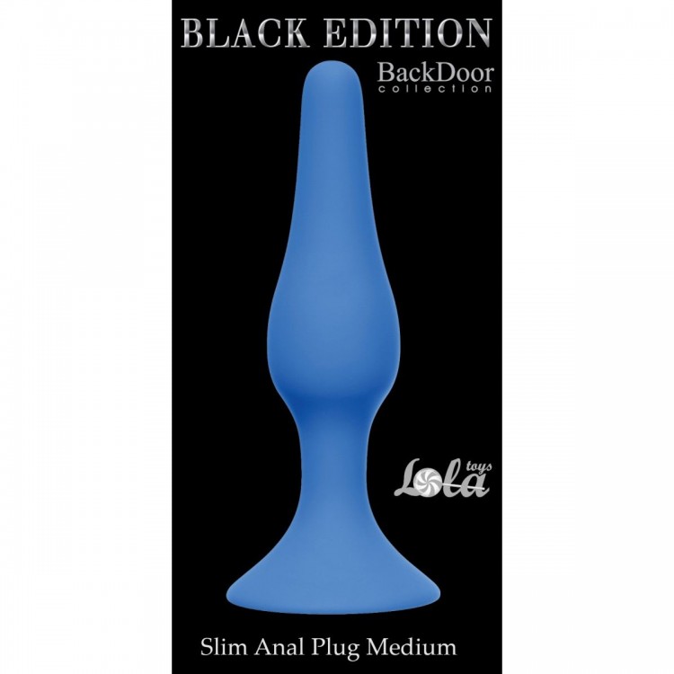 Синяя анальная пробка Slim Anal Plug Medium - 11,5 см.