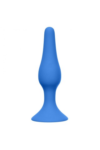 Синяя анальная пробка Slim Anal Plug Large - 12,5 см.