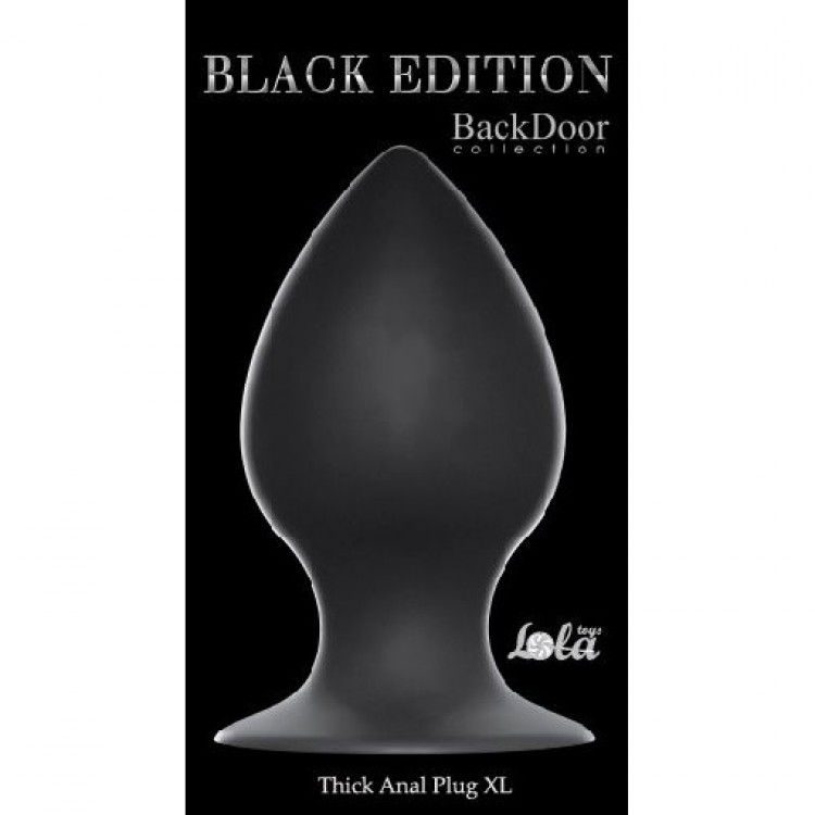 Чёрная анальная пробка Thick Anal Plug XL - 13 см.