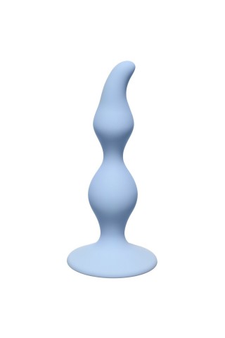 Голубая анальная пробка Curved Anal Plug Blue - 12,5 см.