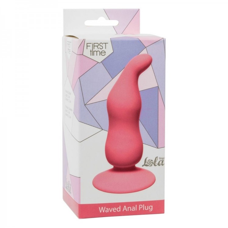 Розовая анальная пробка Waved Anal Plug Pink - 11 см.