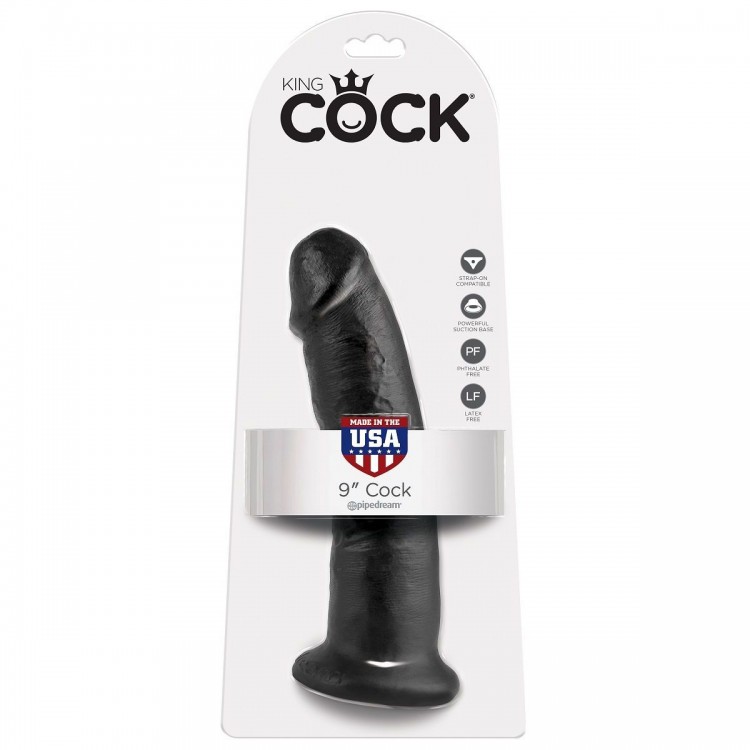 Чёрный фаллоимитатор 9" Cock - 22,9 см. Чёрный фаллоимитатор 9" Cock - 22,9 см.