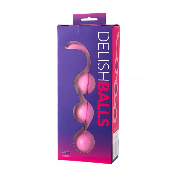 Розовые тройные вагинальные шарики из силикона DELISH BALLS