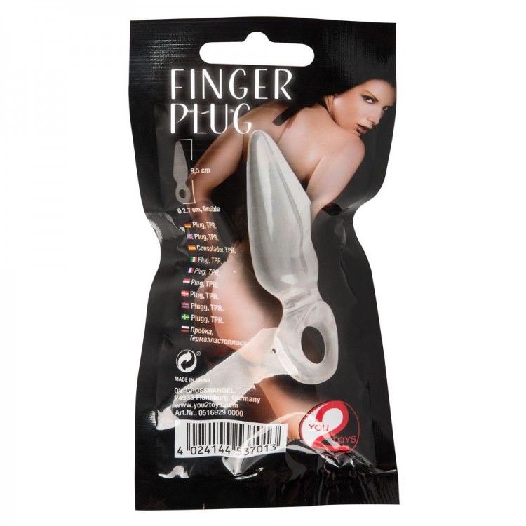 Анальная втулка с колечком на пальчик Finger Plug - 9,5 см. Анальная втулка с колечком на пальчик Finger Plug - 9,5 см.