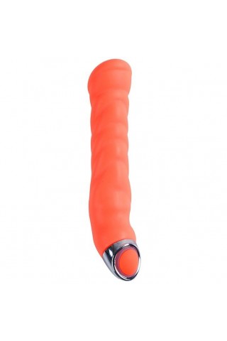 Оранжевый силиконовый G-вибратор PURRFECT SILICONE G-SPOT VIBRATOR - 17,7 см.