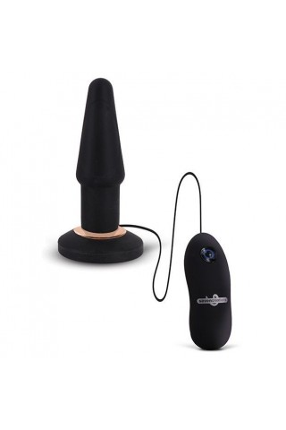 Чёрная анальная вибровтулка APEX BUTT PLUG LARGE BLACK - 15 см.