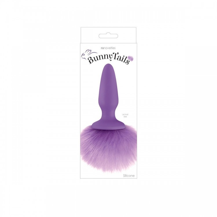 Фиолетовая анальная пробка с фиолетовым заячьим хвостом Bunny Tails Purple