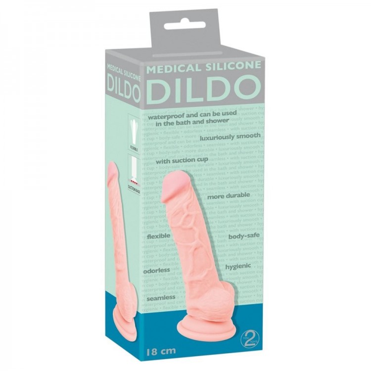 Реалистичный фаллоимитатор из силикона Medical Silicone Dildo - 18 см. Реалистичный фаллоимитатор из силикона Medical Silicone Dildo - 18 см.