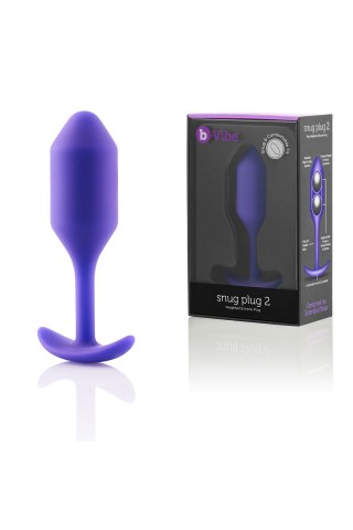 Фиолетовая пробка для ношения B-vibe Snug Plug 2 - 11,4 см.