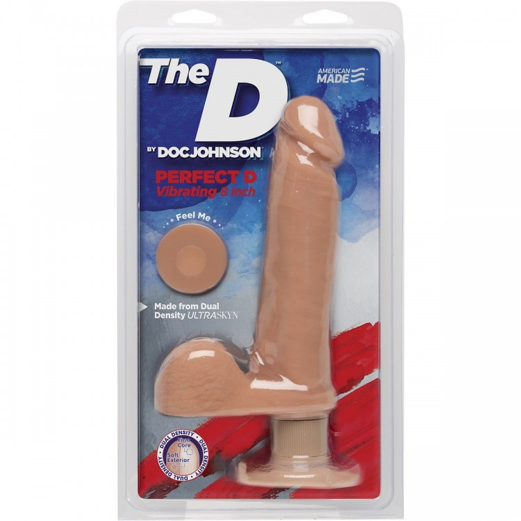 Телесный вибратор-реалистик The D Perfect D Vibrating 8 - 23 см.