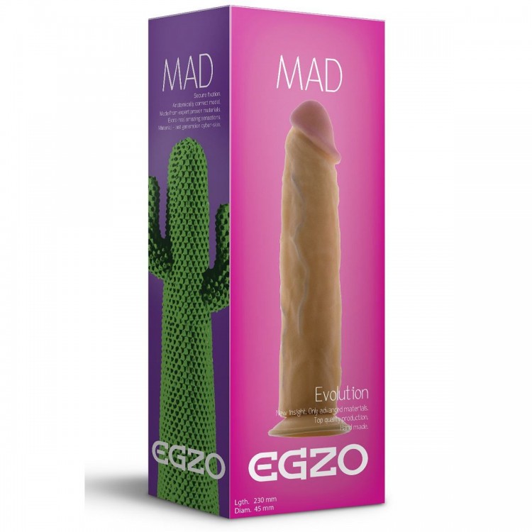Телесный фаллоимитатор без мошонки Mad Cactus - 23 см.