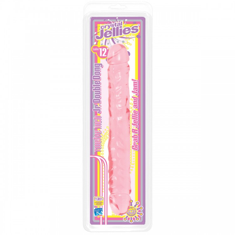 Двухсторонний гелевый фаллоимитатор Crystal Jellies 12" Jr. Double Dong - 30,5 см.