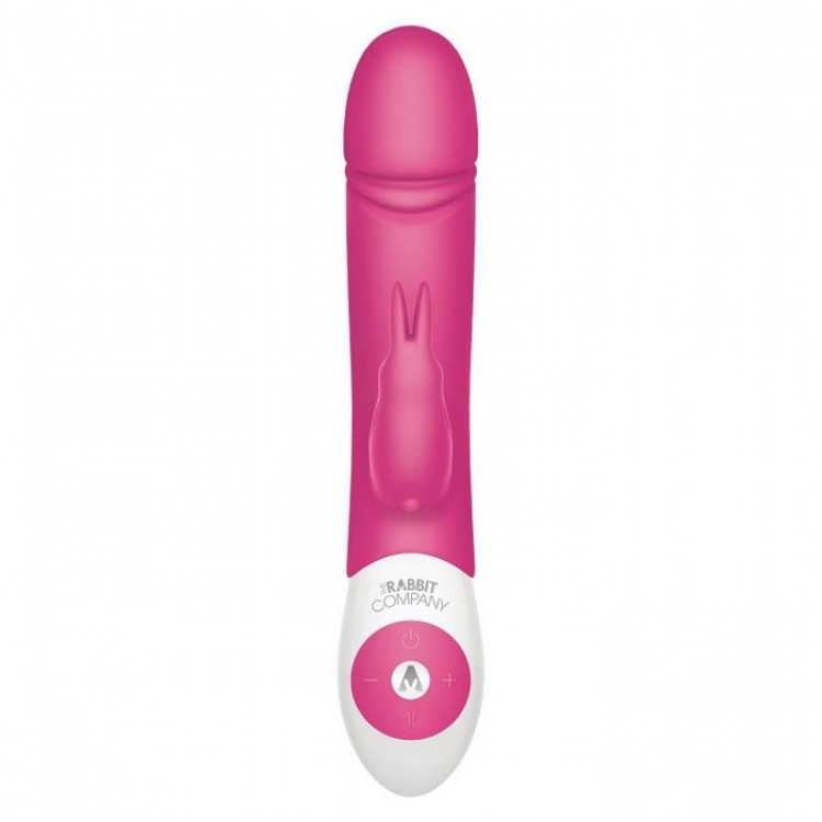 Розовый вибратор с функцией толкания Thrusting Rabbit