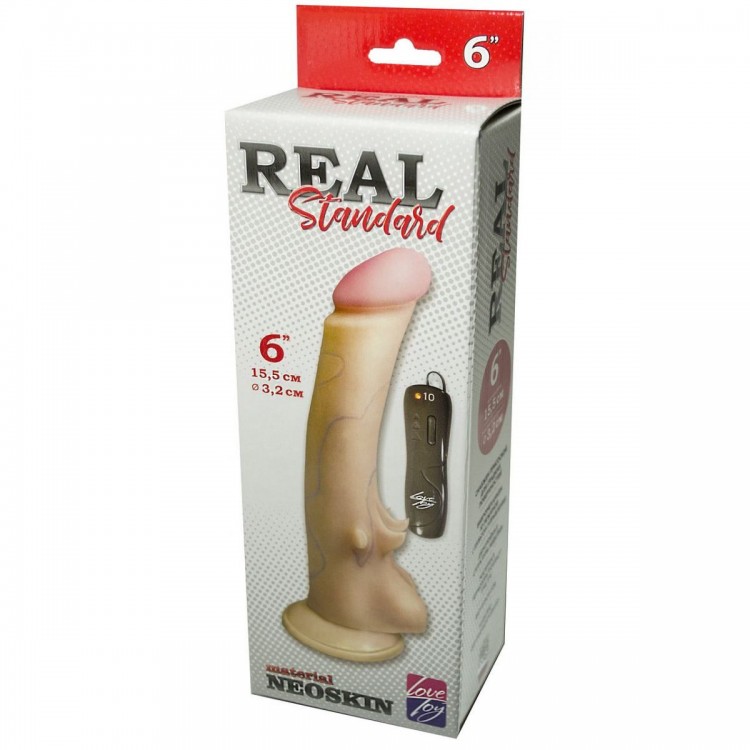 Вибратор REAL Standard на присоске - 15,5 см.