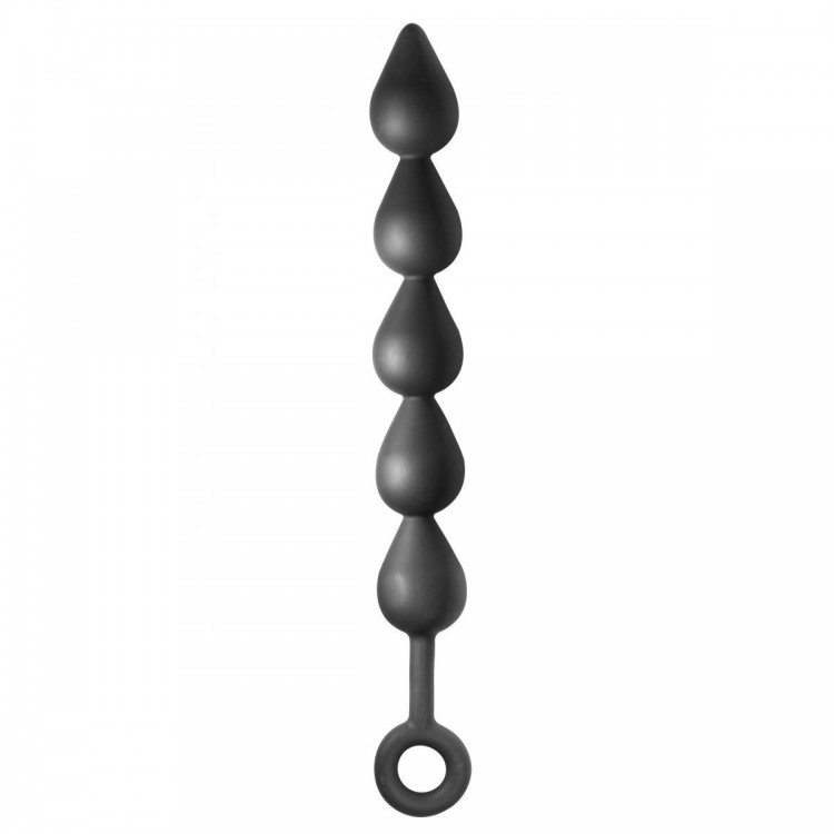 Чёрная анальная цепочка Black Edition Anal Super Beads - 40 см.