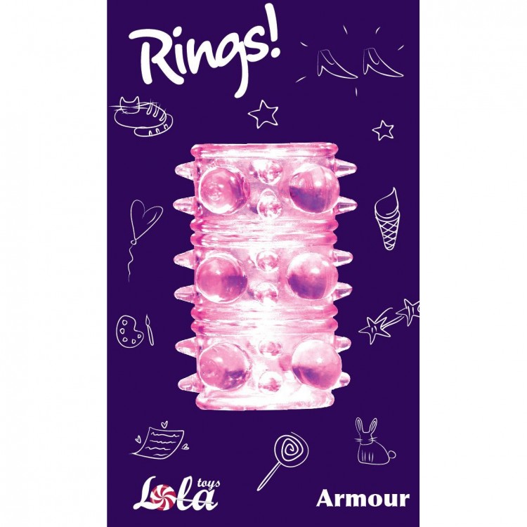 Розовая насадка на пенис Rings Armour Розовая насадка на пенис Rings Armour