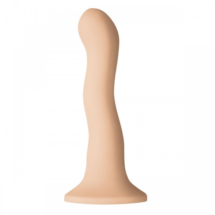 Телесный волнистый фаллоимитатор Colours Wave 6" Dildo - 19 см.