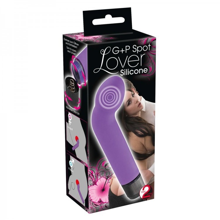 Фиолетовый вибростимулятор унисекс G+P Spot Lover - 16 см.