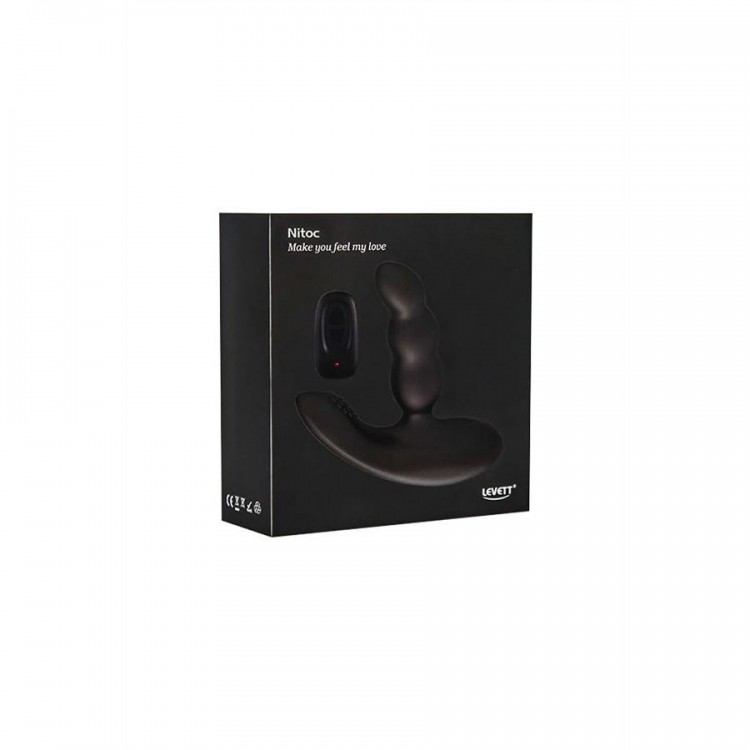 Черный силиконовый стимулятор простаты Levett Nitoc с пультом ДУ