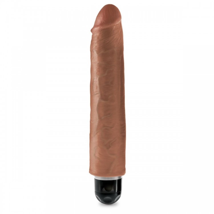 Кофейный вибратор-реалистик 10" Vibrating Stiffy - 30,5 см.