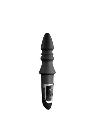 Черный конический анальный вибромассажер-ёлочка JOYFUL PLUG VIBRATOR 5.5INCH - 14 см.