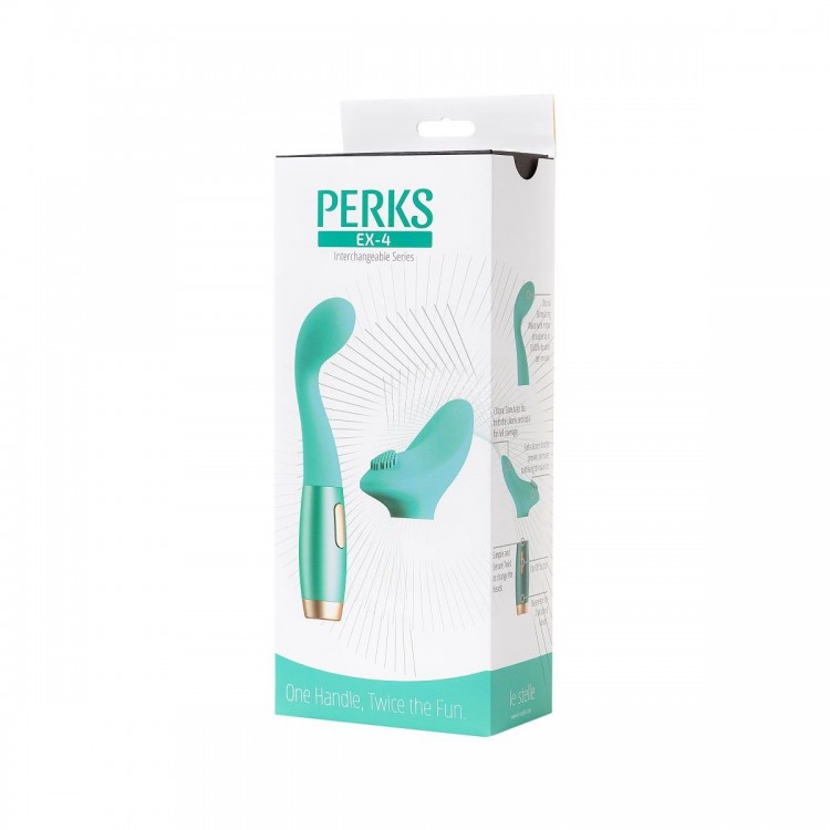 Нереалистичный вибратор Le Stelle PERKS SERIES EX-4 с 2 сменными насадками