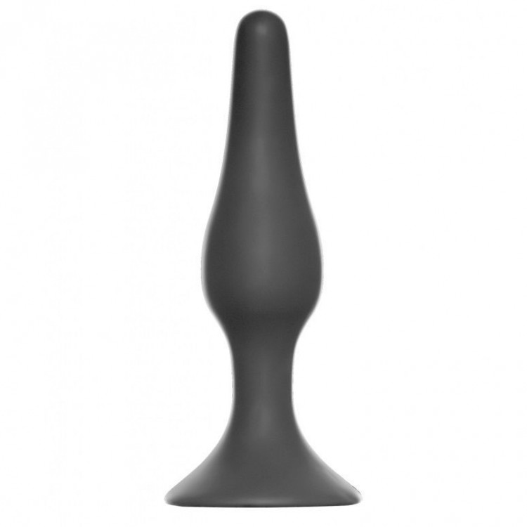 Темно-серая анальная пробка Slim Anal Plug Large - 12,5 см.