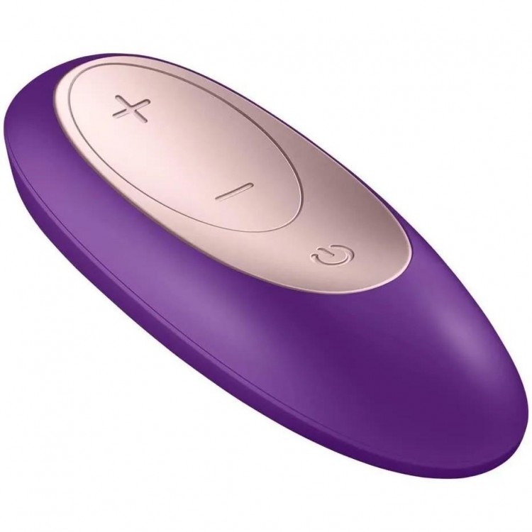 Фиолетовый вибратор для пар Satisfyer Double Plus Remote с пультом ДУ